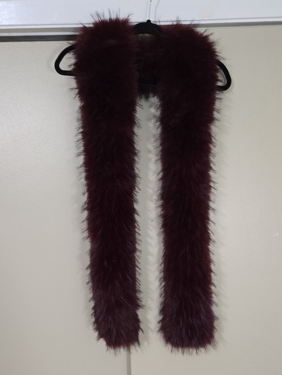 ASOS Accessories - ASOS Deep Burgundy Faux Fur Scarf One Size